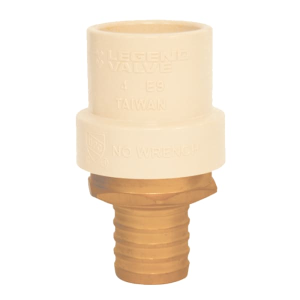 302-424NL 3/4" PEX CPVC Adapter (Crimp(F1807) x CPVC) - Brass