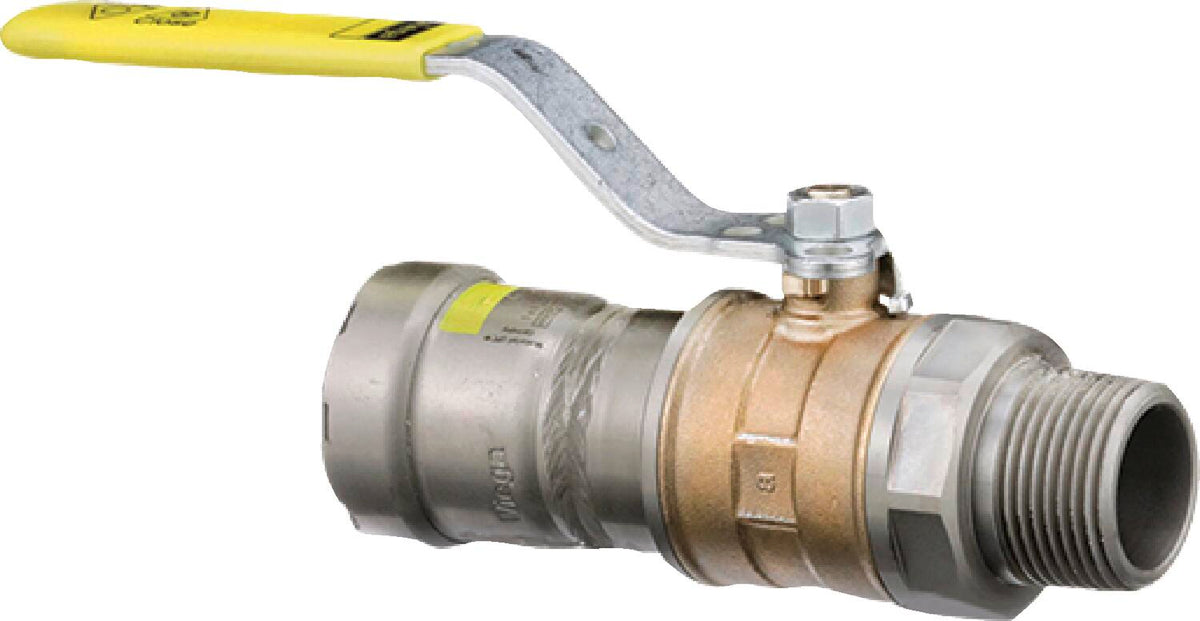 30660 1/2" x 1/2", MegaPressG x MegaPressG, 125 PSI, Bronze, Locking Handle, Ball Valve