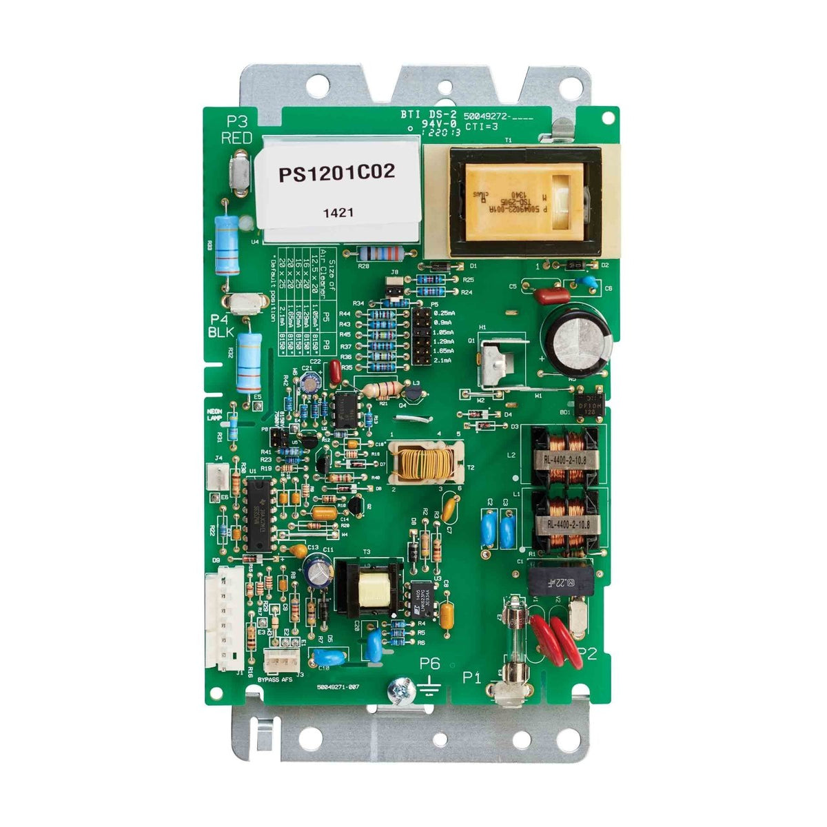 PS1201C02/U Electronic Air Cleaner Power Supply, 120V, Metal Chassis, Lead Wires, Receptacles and Plugs