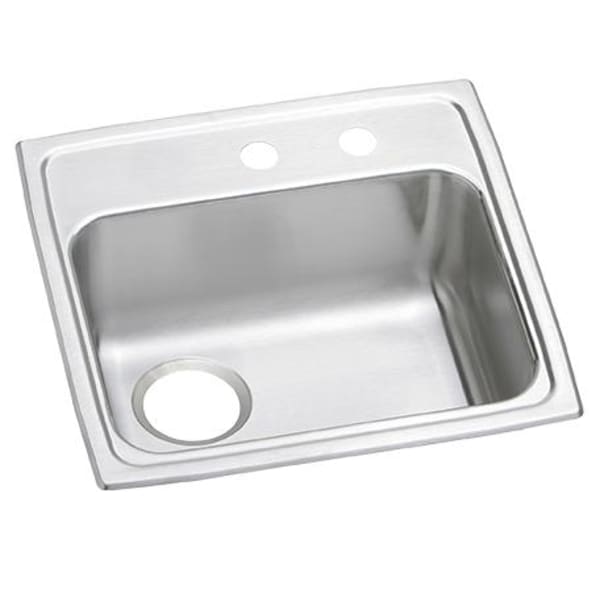 PSRADQ191955LMR2 Celebrity Stainless Steel 19-1/2" x 19" x 5-1/2" MR2-Hole Single Bowl Drop-In ADA Sink with Quick-Clip and Left Drain
