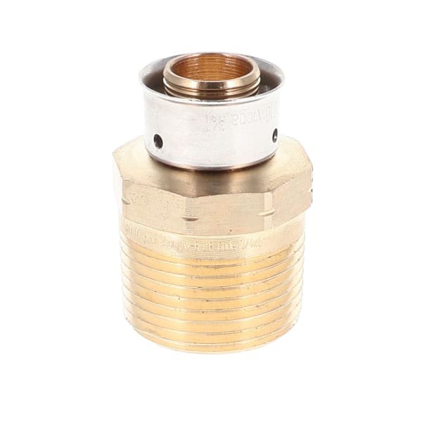 90546 3/4" x 1" PEX Male Adapter (Crimp(F1807) x MIP) - PureFlow® Press (Brass)