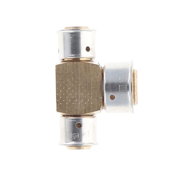 94022 1/2" x 1/2" x 3/4" PEX Reducing Tee (Press) - PureFlow® Press (Brass)