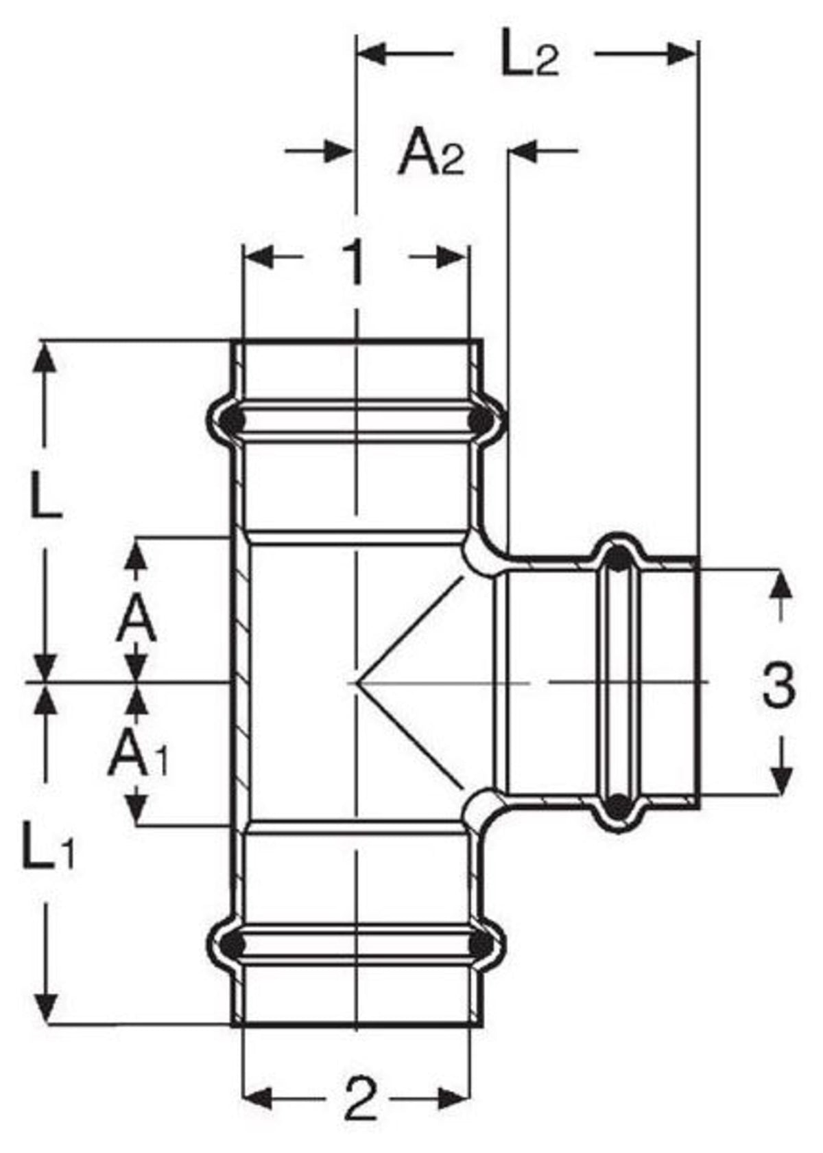 22258 1-1/4" x 3/4" x 3/4" - (P-P-P) - Tee (Reducing), ProPress®