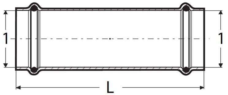 79025 ProPress® 1-1/2" x 1-1/2" Coupling (No Stop) (P x P)