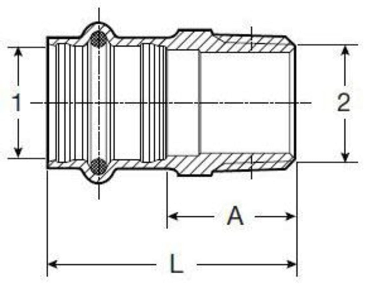 79240 1" x 3/4" - (P-MPT) - Male Adapter, ProPress®