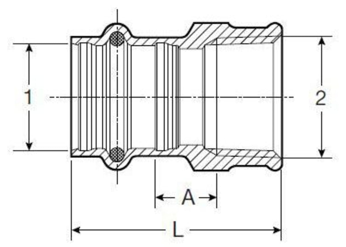 79360 1-1/2" x 1-1/4" - (P-FPT) - Female Adapter, ProPress®