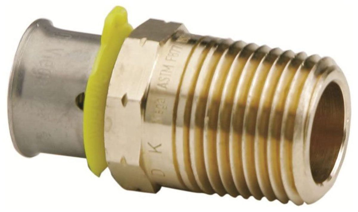 90591 2" PEX Male Adapter (Crimp(F1807) x MIP) - PureFlow® Press (Brass)