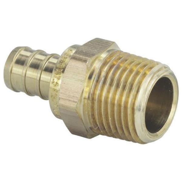 46446 3/4" x 1" PEX Male Adapter (Crimp(F1807) x MIP) - PureFlow® Crimp (Brass)