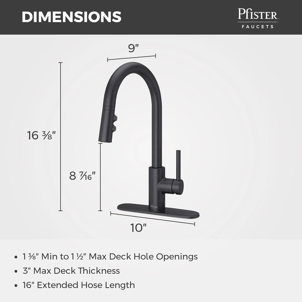 LG529SAB Stellen Single-Handle Pull-Down Kitchen Faucet in Matte Black