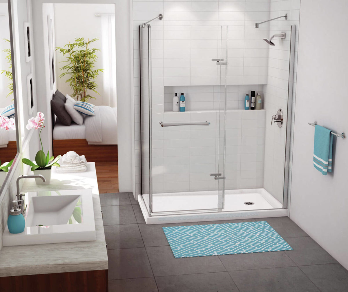 105594-000-001-002 Rectangular Base 6036 3 in. Acrylic Corner Left or Right Shower Base with Right-Hand Drain in White