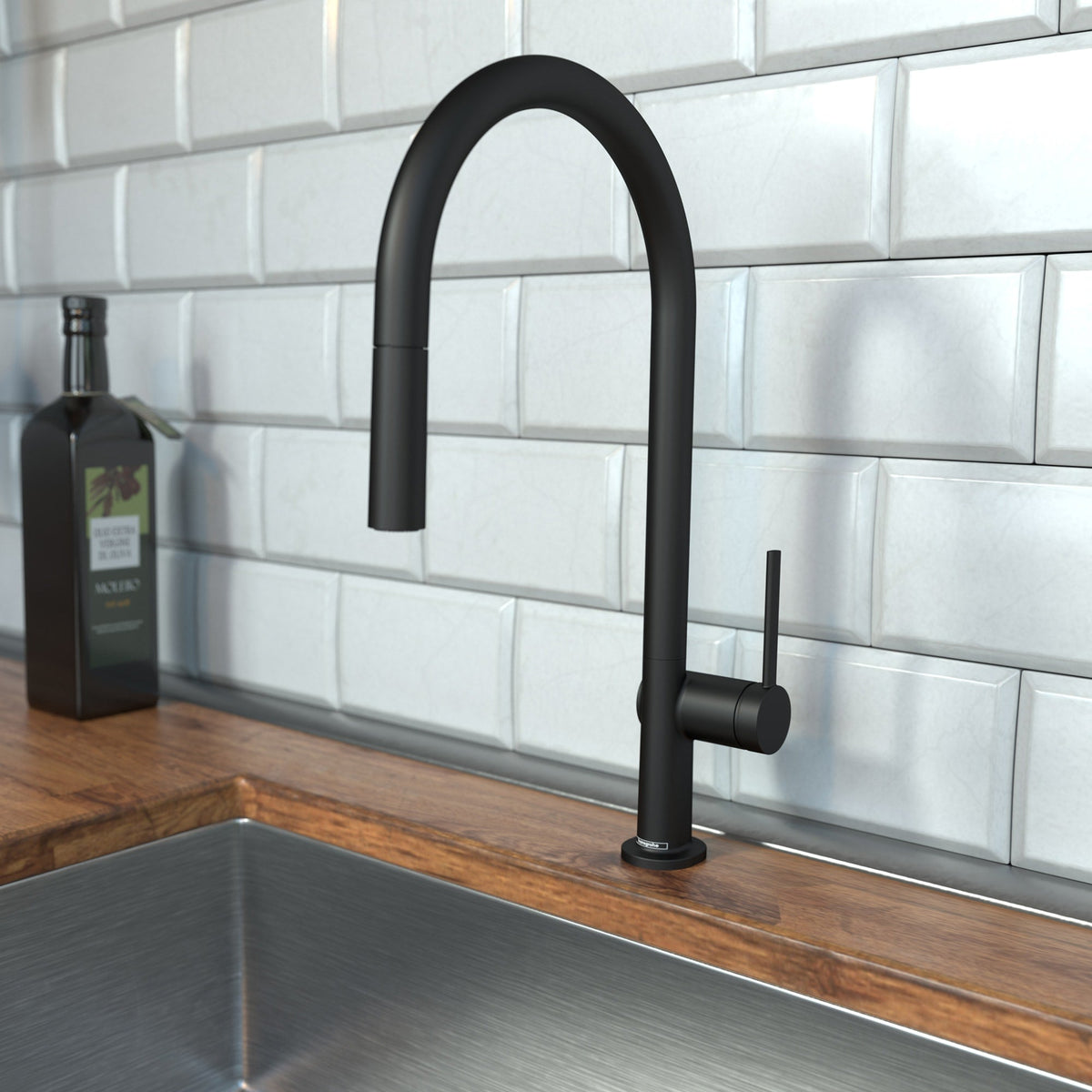 72800671 Talis N HighArc Kitchen Faucet, O-Style 2-Spray Pull-Down, 1.75 GPM in Matte Black