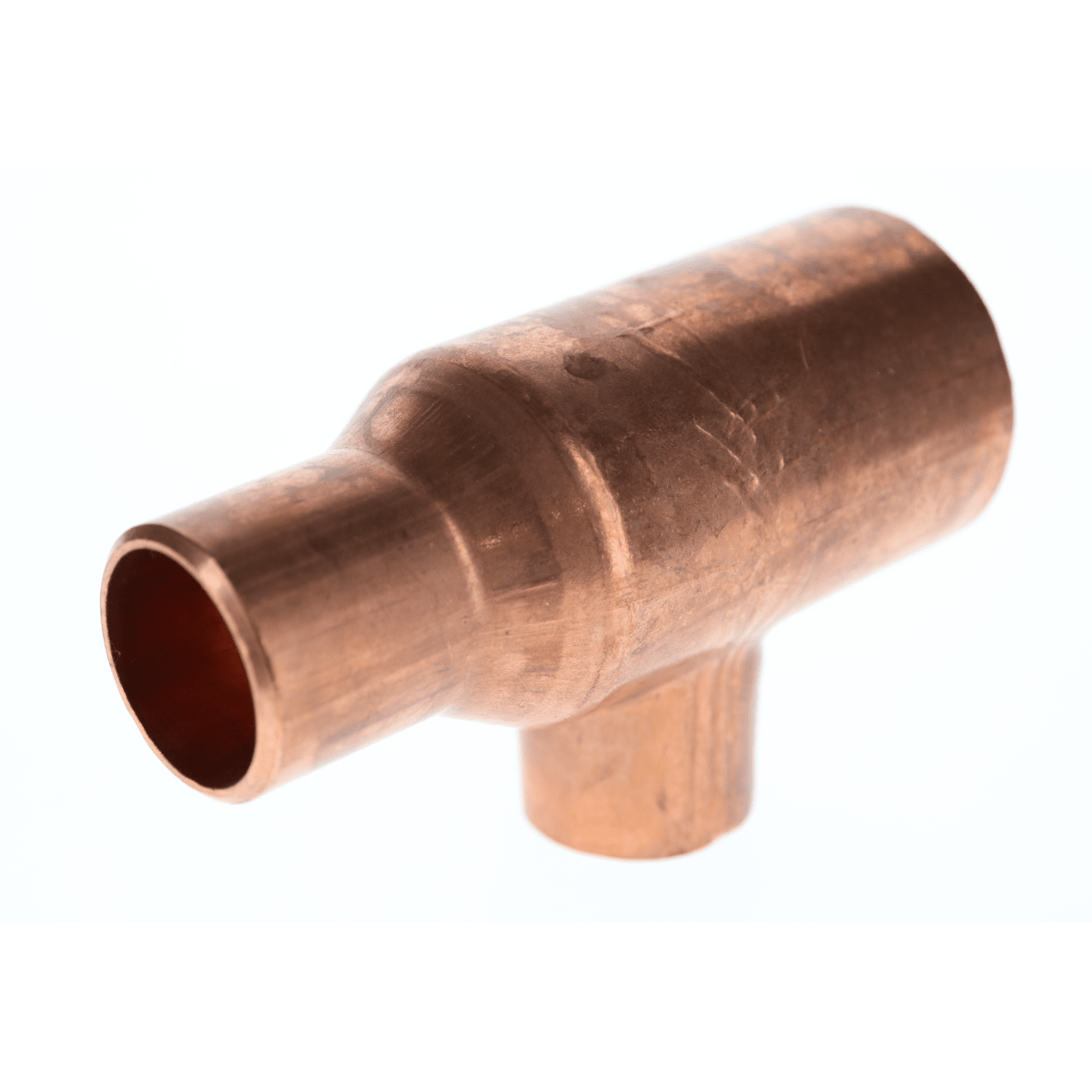 W 40196 4" x 4" x 2" Copper Sweat Fitting - Tee C x C x C