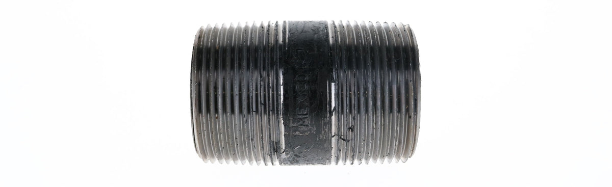 586-030 1-1/4" x 3" - Black Iron Nipple