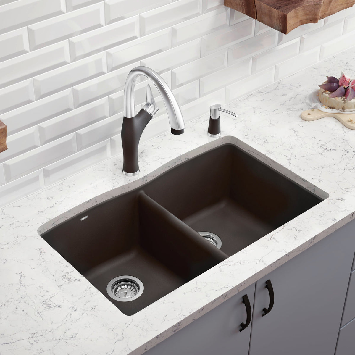 441466 Diamond Equal Double Dual Mount Kitchen Sink - Cinder