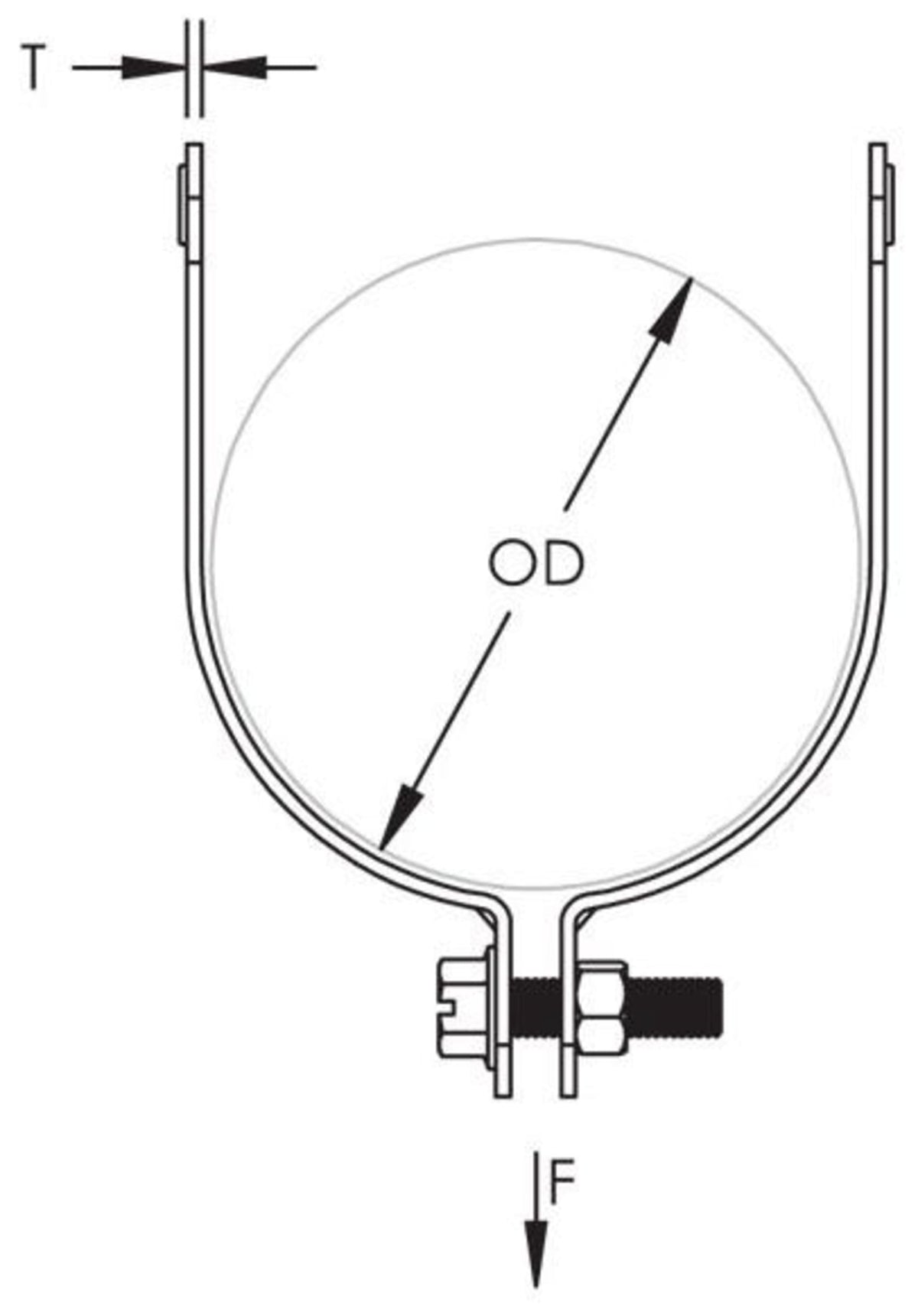 USC048EG USC Universal Strut Clamp for Pipe/Conduit, EG, 1.87"-1.97" (47.6-50 mm) OD, 1 1/2" Pipe, 40 DN
