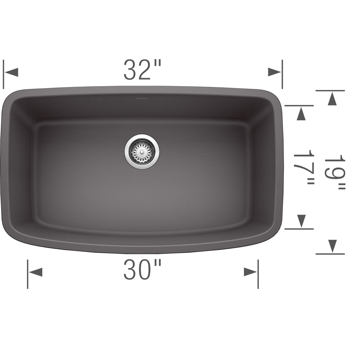 441611 Valea Super Single Bowl Kitchen Sink - Cinder