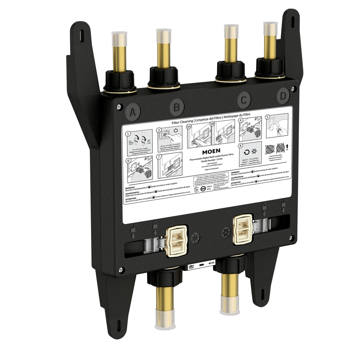 S3104 U 4-Outlet Digital Thermostatic Shower Valve