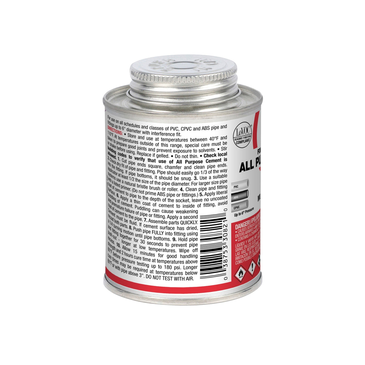 30821 8 oz. All-Purpose ABS, PVC and CPVC Clear Cement