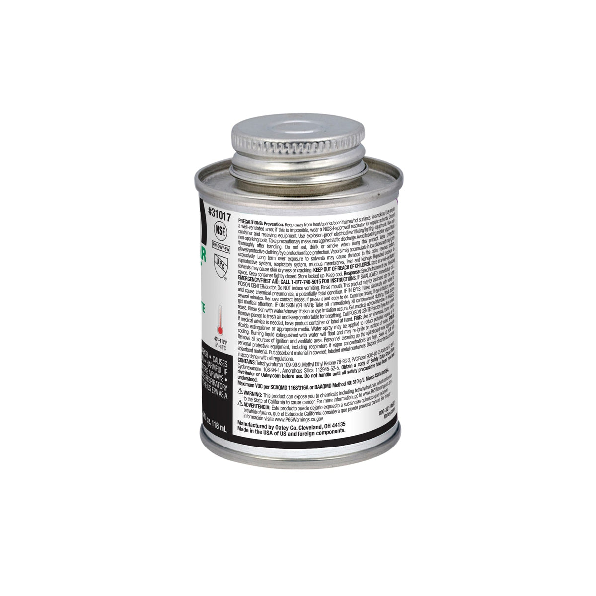 31017 4 oz. PVC Medium Body Clear Cement