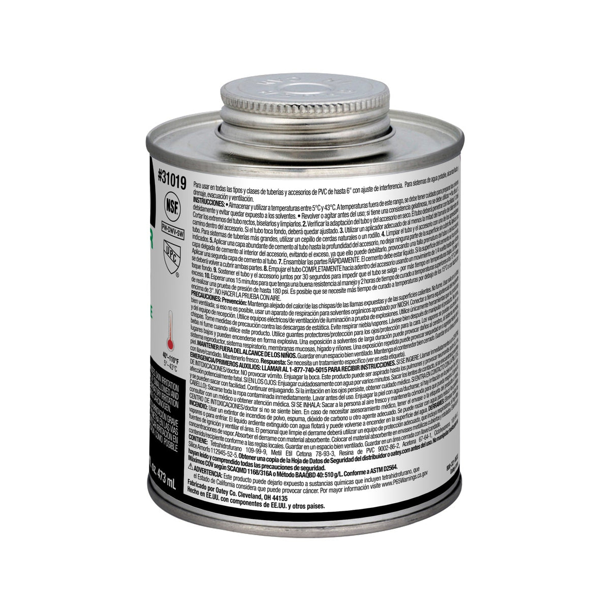 31019 16 oz. PVC Medium Body Clear Cement