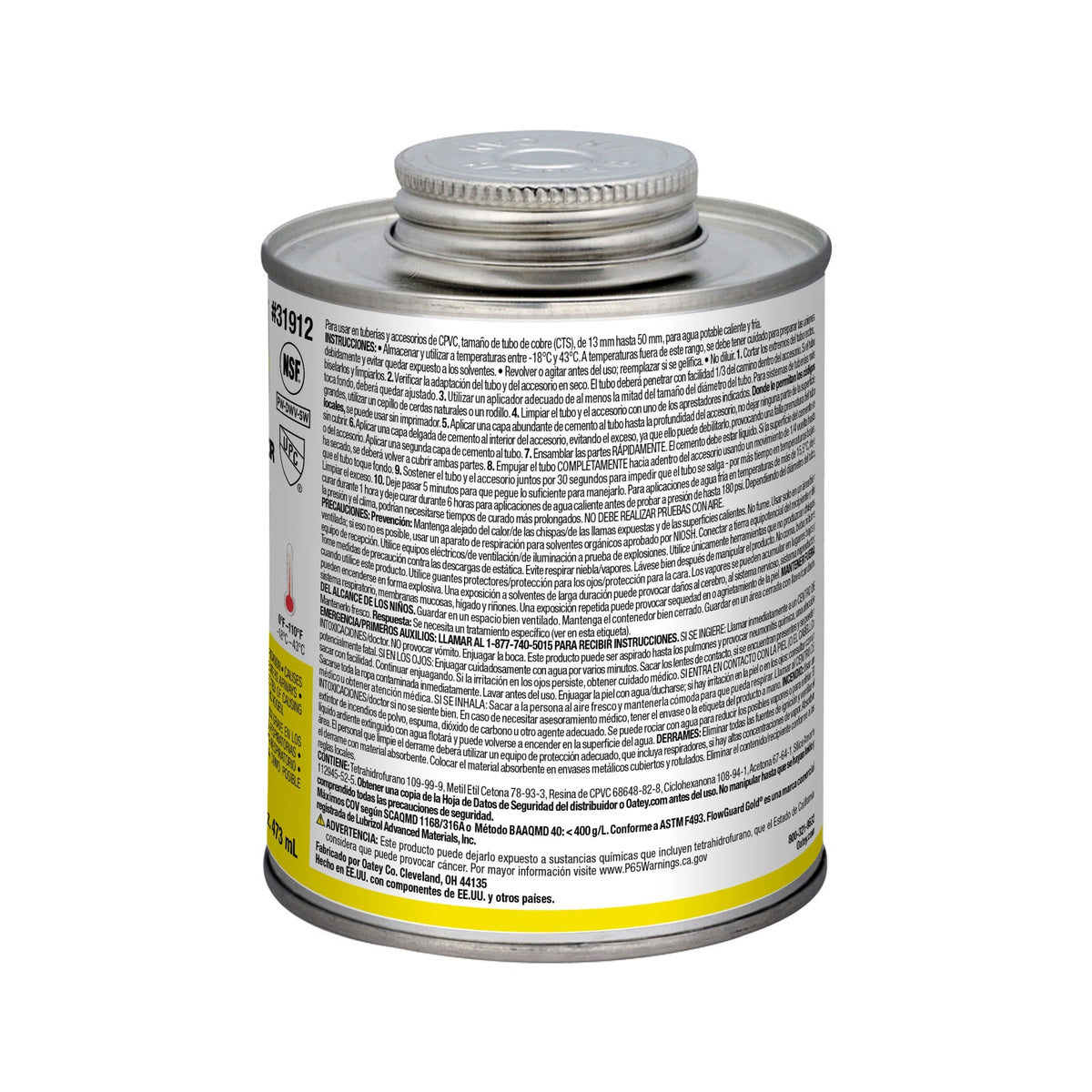 31912 16 oz. CPVC All Weather FlowGuard Gold® 1-Step Yellow Cement