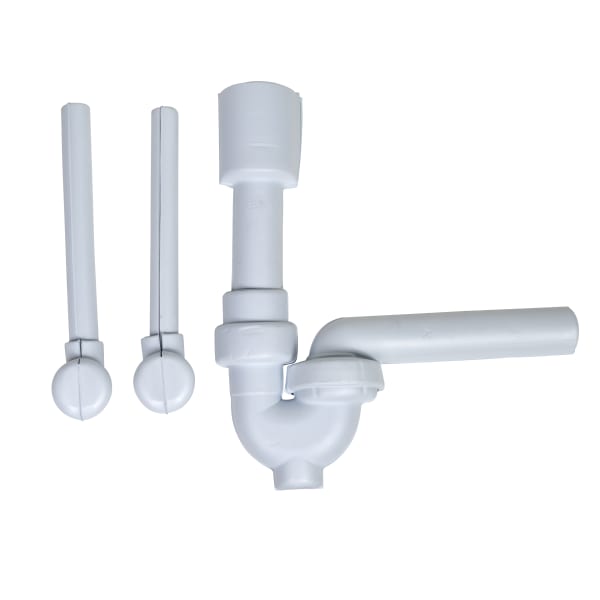 ADA101 Safety Series Brass & Plastic P-Trap Full Cover Kit - Straight Grid Drain, Two Supply Line and Valve Covers