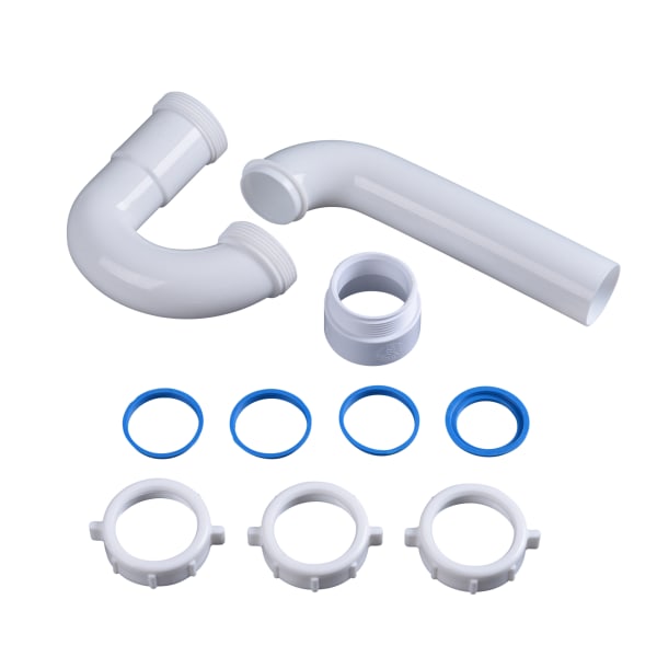 P9703W 1-1/2 in. P-Trap with Threaded PVC Adapter, and Reversible J-Bend