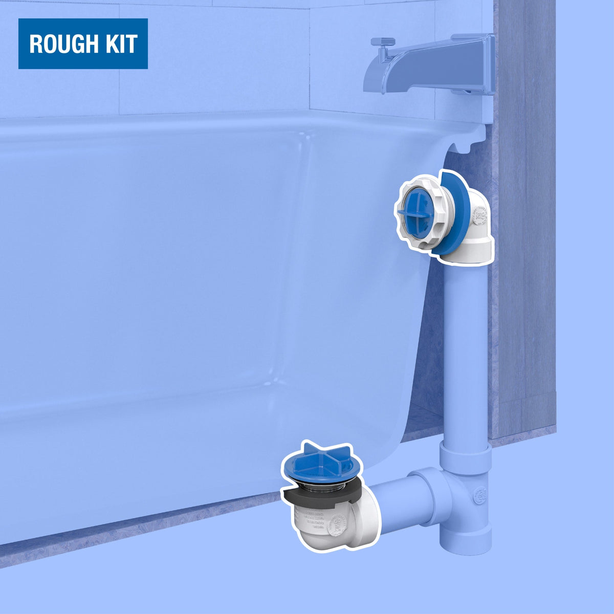 P9975 True Blue® PVC Bath Waste Rough-In Kit with Test Kit in Chrome