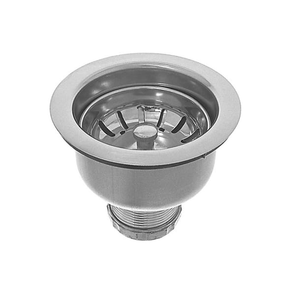 Snap-N-Tite Sink Basket Strainer, Stainless Steel Body and Basket. Locking Cup. Neoprene Stopper. Fits Cast Iron Sinks. Length 3-3/4"