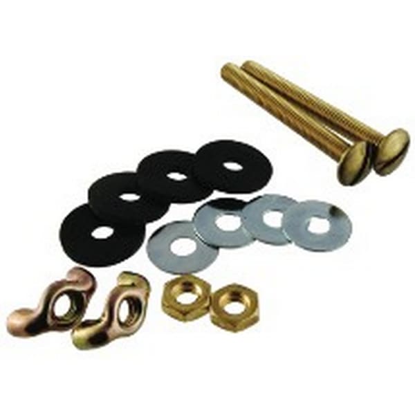 68035 5/16 in. X 3 in. Brass Tank Bolt Kit with Hex and Wing Nuts
