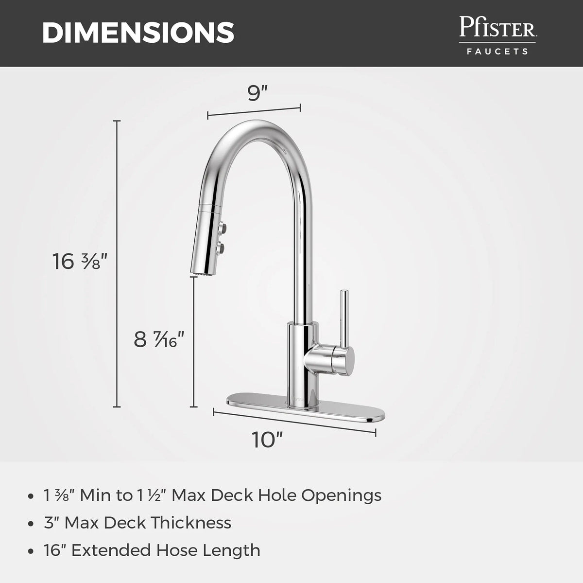LG529SAC Stellen Single-Handle Pull-Down Kitchen Faucet in Polished Chrome