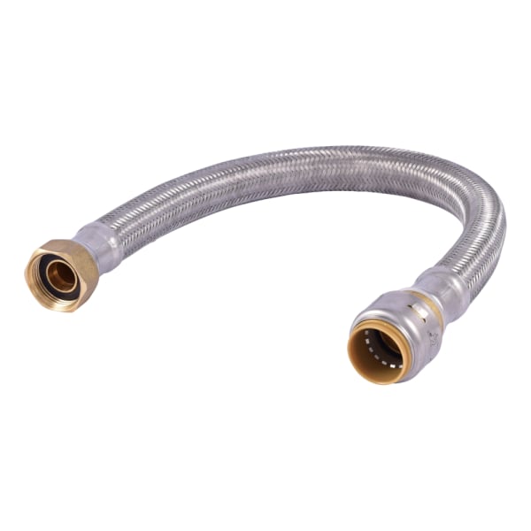 UR3088FX18 3/4" x 3/4" x 18" Max Stainless Steel Braided Water Heater Connector - (PTC x FIP)
