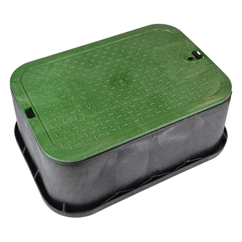 115 14" x 19" x 6" Standard Series Extension Box - Black Box / Green Cover, ICV