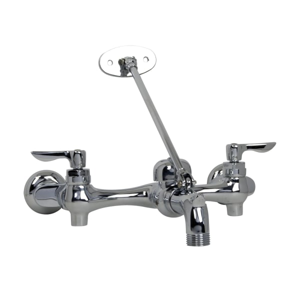 8354112.002 Top Brace Wall-Mount Service Sink Faucet With 6-Inch Vacuum Breaker Spout and Offset Shanks Chrome