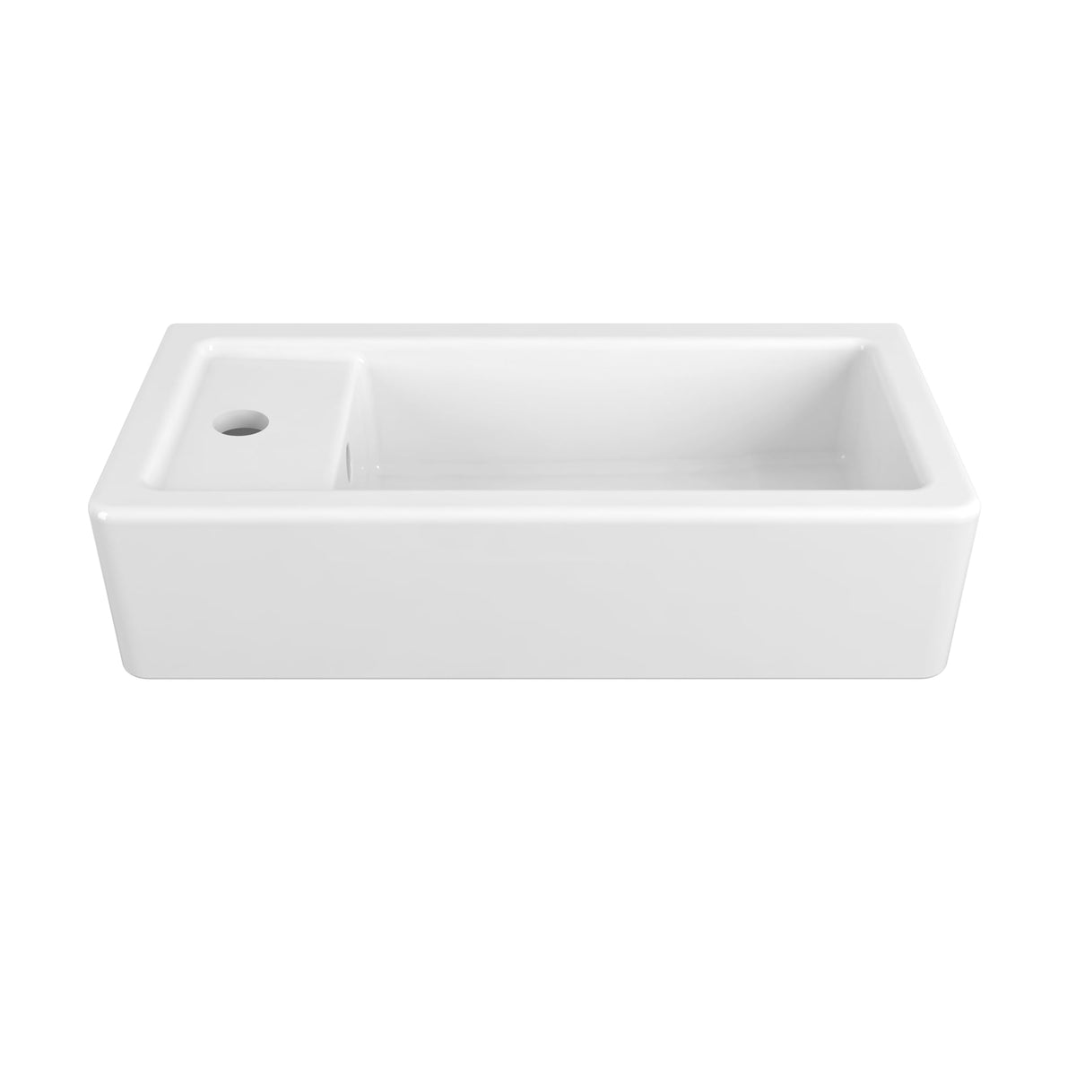D20125100.415 Cossu® 20" Sink, 1-Hole with Left-Hand Drain in CANVAS WHITE