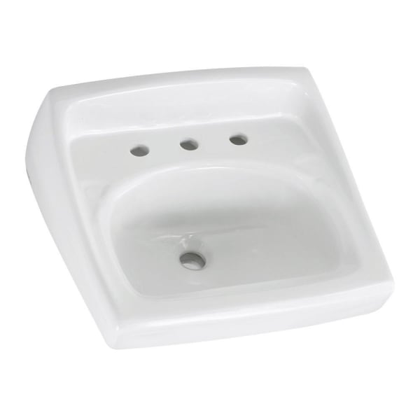 0356915.020 Lucerne Wall-Hung Sink Less Overflow With 8-Inch Widespread White