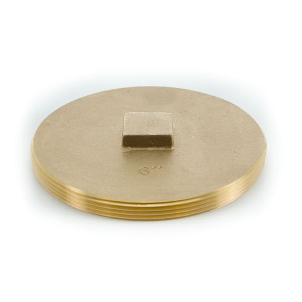 1876 6" Brass Clean-Out Plug Raised Head