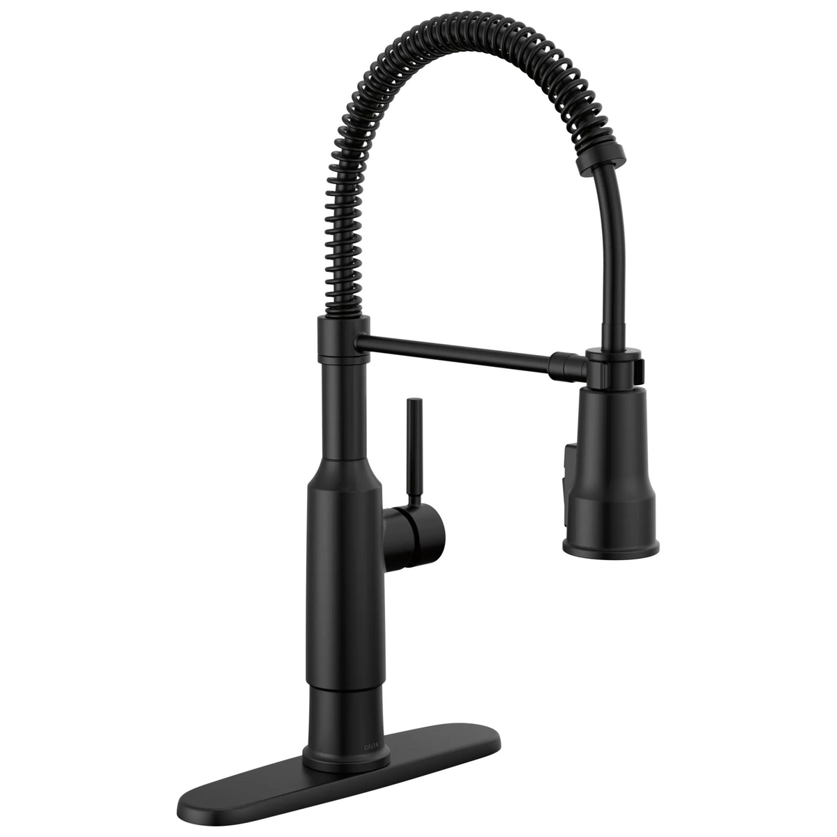 18804Z-BL-DST Theodora® Single Handle Pull-Down Spring Kitchen Faucet Matte Black