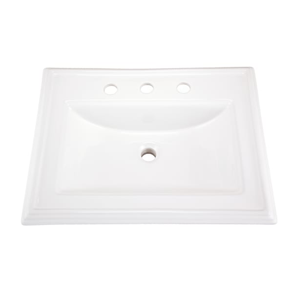 G0012879 Logan Square S-Rim Lav 23.63"x18.13" 8"CC White