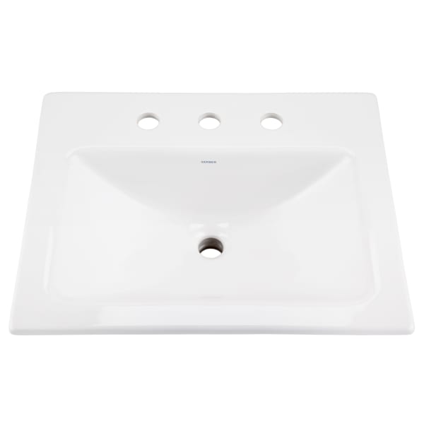 G0013898 Wicker Park Countertop Lavatory 20-7/8"x17-3/4" Rectangle with U-Shaped Basin - Low-Profile - 8"CC White