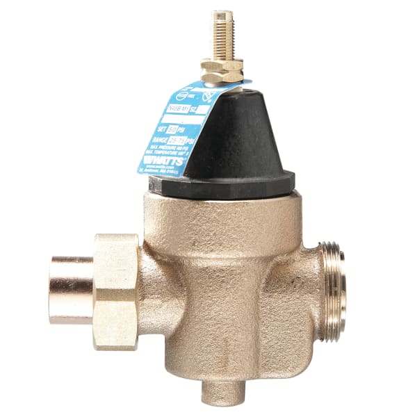 0009492 1" Lead Free Water Pressure Reducing Valve, Solder Union x FPT, Adjust 25-75 psi, Max Work 400 psi