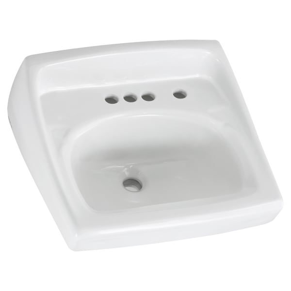 0355034.020 Lucerne Wall-Hung Sink With 4-Inch Centerset and Extra Right-Hand Hole White