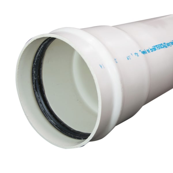 S&DP-400-3034G-14 4" x 14' PVC Sewer and Drain Pipe ASTM D-3034 Gasket Joint White
