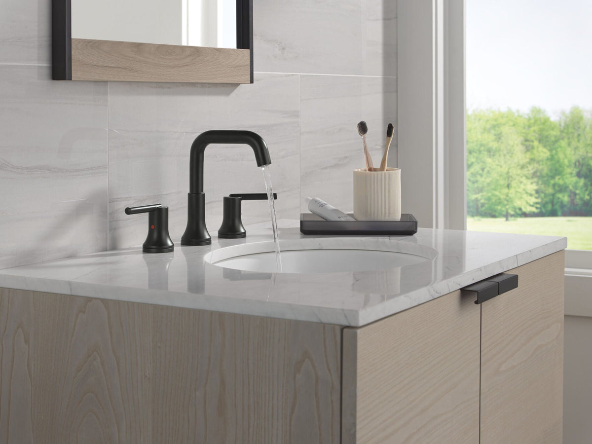 Trinsic® Two Handle Widespread Bathroom Faucet Matte Black 3554-BLMPU-DST