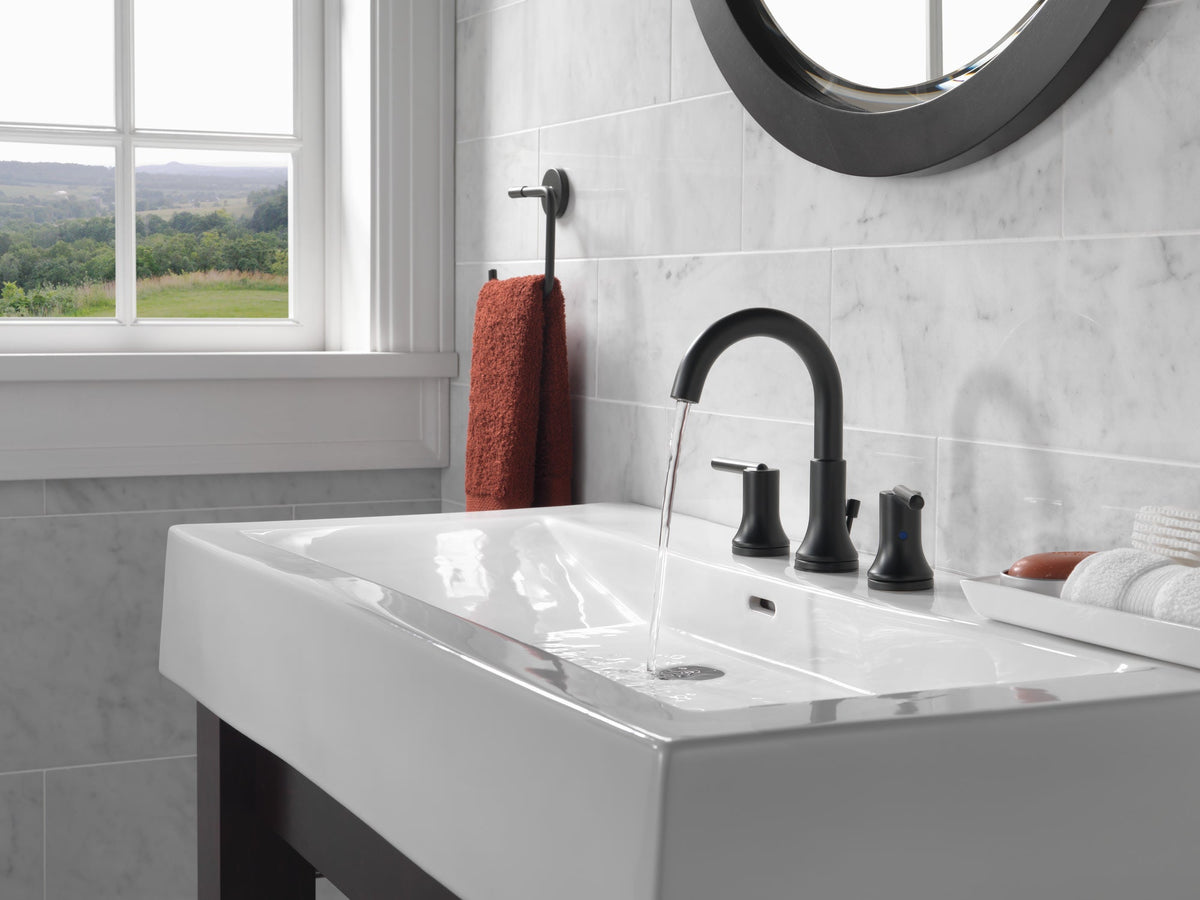 Trinsic® Two Handle Widespread Bathroom Faucet Matte Black 3559-BLMPU-DST