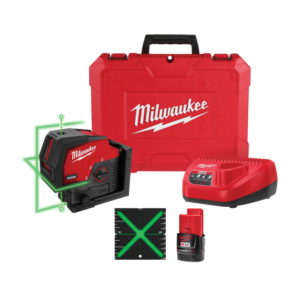 3622-21 M12™ Green Cross Line & Plumb Points Laser Kit