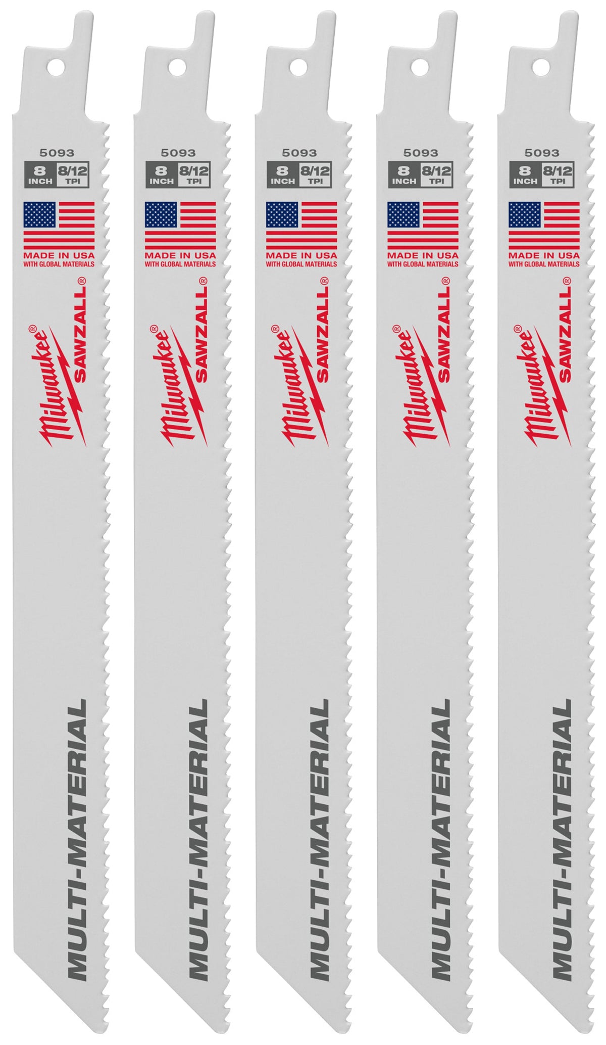 48-00-5093 8" 8/12 TPI SAWZALL® Blade for Multi-Material (5 Pack)