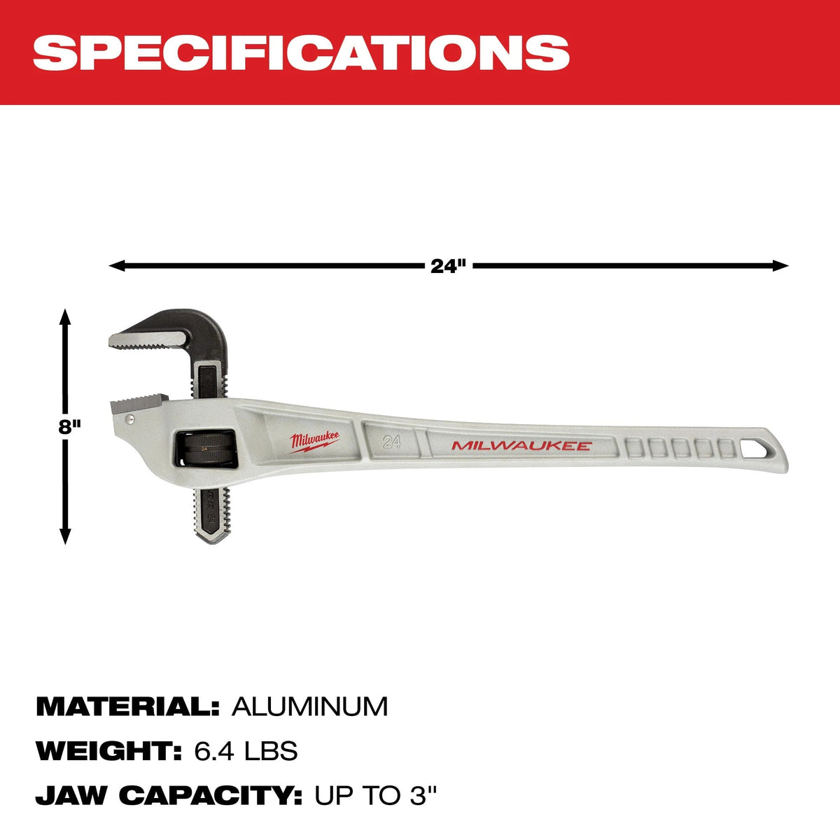 48-22-7182 24" Aluminum Offset Pipe Wrench