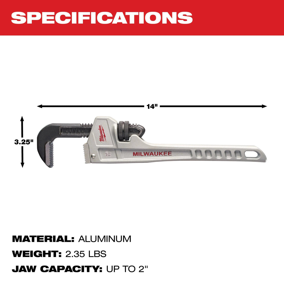 48-22-7214 14" Aluminum Pipe Wrench