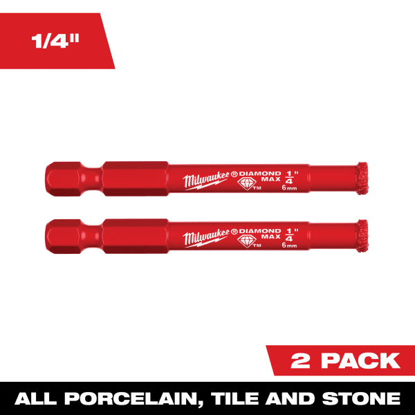 49-56-0501 1/4" DIAMOND MAX™ Hole Saw Bits - (2 Pack)
